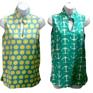 Bundle of 2 Sailor-Sailor Sleeveless Tops Size Small Lemon & Anchor Prints